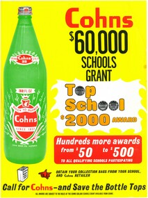 Document - COHN'S $60,000 SCHOOLS GRANT COLLECTION: GRANTS TO SMALL SCHOOLS FOR BOTTLE TOP COLLECTION