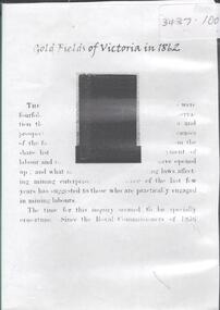 Archive - GOLDFIELDS OF VICTORIA IN 1862, 1862