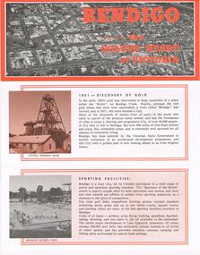 Document - PROMOTIONAL BROCHURE FOR BENDIGO--- THE GOLDEN HEART OF VICTORIA