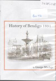Book - HISTORY OF BENDIGO 1891, 1891