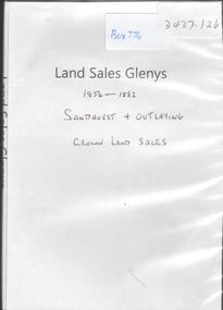 Archive - LAND SALES 1854-1882, 1854-1882