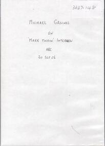 Archive - MICHAEL GROUNDS, 30.9.2006