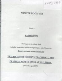 Archive - MINUTE BOOK, 14.8.2007