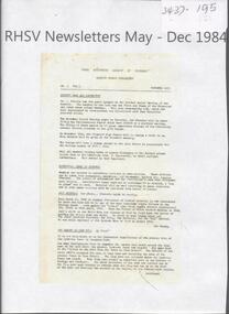 Archive - RHSV NEWSLETTERS, 1984