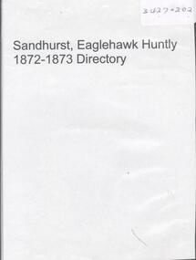 Archive - SANDHURST EAGLEHAWK HUNTLY, 1872-1873