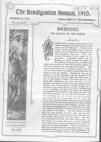 Newspaper - THE BENDIGONIAN ANNUAL, 1910
