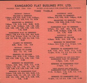 Document - KANGAROO FLAT BUSLINES PTY. LTD. BUS TIMETABLE