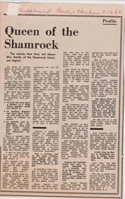 Newspaper - LYDIA CHANCELLOR COLLECTION: JOYCE SMITH (DIAMOND LIL) PROFILE