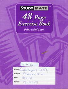 Book - GOLDEN SQUARE HIGH SCHOOL COLLECTION: MINUTES BOOK, 17.07.07