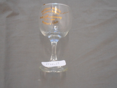 Souvenir - BENDIGO NORTH PRIMARY SCHOOL COLLECTION: COMMEMORATIVE  WINE GLASS 50TH ANNIVERSARY