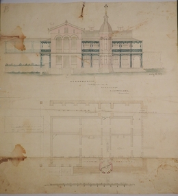 Plan - MARKS COLLECTION: PLAN GARDEN FRONT FORTUNA VILLA SANDHURST - G. LANSELL ESQ., JULY 3RD 1871