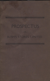 Book - BUSH COLLECTION: PROSPECTUS OF BUSH'S STORES LIMITED