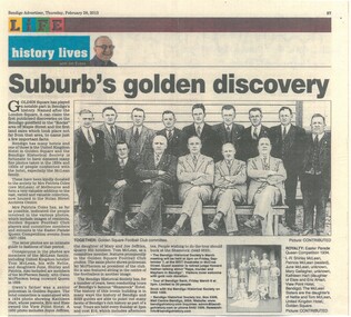 Newspaper - HISTORY LIVES GOLDEN SQUARE FOOTBALL CLUBCOLE, 2013
