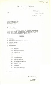 Document - JAMES LERK COLLECTION:  THE BENDIGO TRUST, 1974