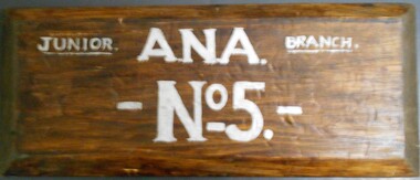 Plaque - ANA COLLECTION: TIMBER PLAQUE ANA JUNIOR BRANCH NO 5