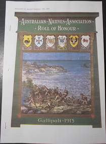 Booklet - ANA COLLECTION: AUSTRALIAN NATIVES ASSOCIATION ROLL OF HONOUR GALLIPOLI 1915