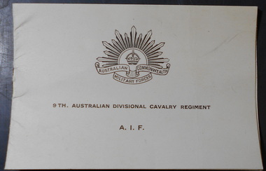 Document - ANA COLLECTION: CHRISTMAS CARD SENT DEC 1941 FROM 9TH AUSTRALIAN DIVISIONAL CAVALRY REGIMENT A.I.F