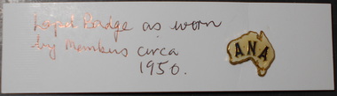 Accessory - ANA COLLECTION: ANA MEMBERS LAPEL BADGE CIRCA 1950