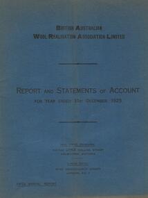 Document - JAMES LERK COLLECTION: BRITISH AUSTRALIAN WOOL REALISATION ASSOCIATION LIMITED, 31 Dec 1925