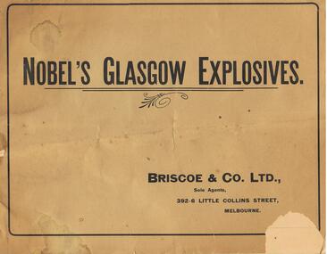 Document - JAMES LERK COLLECTION: NOBEL'S GLASGOW EXPLOSIVES