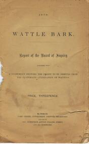 Document - JAMES LERK COLLECTION: WATTLE BARK, 1878