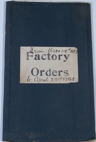 Administrative record - T.J. Connolly Factory Order Book