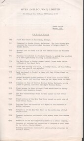Memorabilia - Myer 1901 to 1970