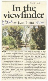 Newspaper - In the Viewfinder "White Hills Gardens"