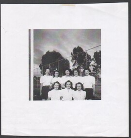 Photograph - B&W photocopy of Myers' Womens Basketball Team 1945