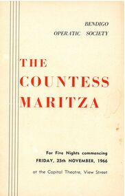 Programme - The Countess Maritza