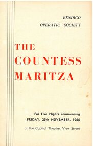 Programme - The Countess Maritza