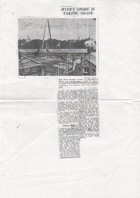Document - Undated photocopy of a newspaper article on the expansion of the Bendigo Myer Store; probably from the Bendigo Advertiser