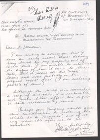 Letter - Letter, C. Ewins to Myer Melbourne