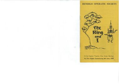 Programme - Bendigo Operatic Society 'The King and I'