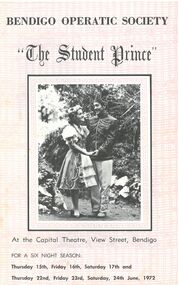 Programme - Bendigo Operatic Society 'The Student Prince'