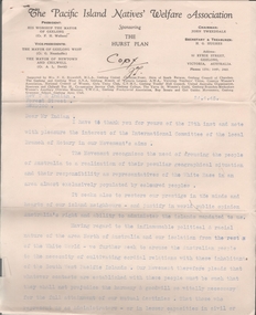 Document - Pacific Island Natives Welfare Association