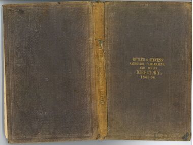 Book - Butler & Stevens' Sandhurst, Castlemaine, and Echuca Directory 1865-66