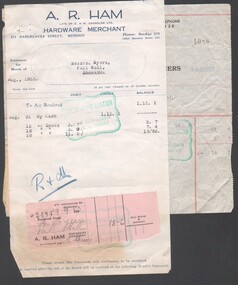 Financial record - A range of invoices for goods purchased by Myer from local businesses