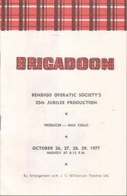Programme - Bendigo Operatic Society Programme  'Brigadoon'