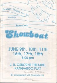 Programme - Programme ""Showboat" by Bendigo Theatre Co. Inc