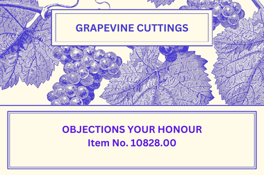 Newsletter - The Grapevine Cuttings by Rob Upson - 'Objection Your Honour', Jan 1998