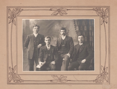 Photograph - Posed studio B&W photograph of four Knight brothers, McKenzie Family Collection, August 2024