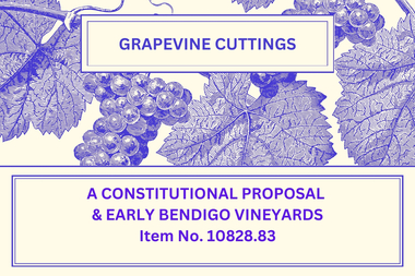 Newsletter - The Grapevine Cuttings by Rob Upson - 'A Constitutional Proposal & Early Bendigo Vineyards', Aug 2007