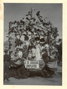 Photograph - G.W. Jenkins (tailors) employees on a float erected on a wagon for Empire Day 24th May (year unknown), August 2024