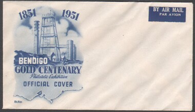 Ephemera - An airmail envelope marking the centenary (1851 - 1951) of Gold Discovery, an official Philatelic Exhibition cover, unused, August 2024