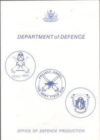 Ephemera - Australian Defence Industries (ADI) - single page program for the handover of the first two-wheel Hamel Guns to the Army on 4 July 1985