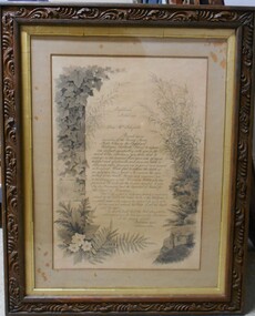 Letter - Framed letter to Mrs Schofield, 1895