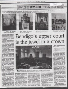 Newspaper - Newspaper articles - Bendigo advertiser Friday November 27, 1987 - Bendigo's Upper Court within the Bendigo Court House