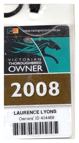 Ephemera - Victorian Thoroughbred Owner Passes for Victoria, 2008, 2011, 2012