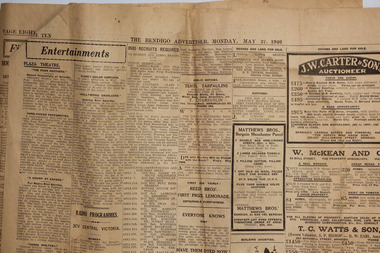 Newspaper - Bendigo Advertiser, Monday May 27 1940